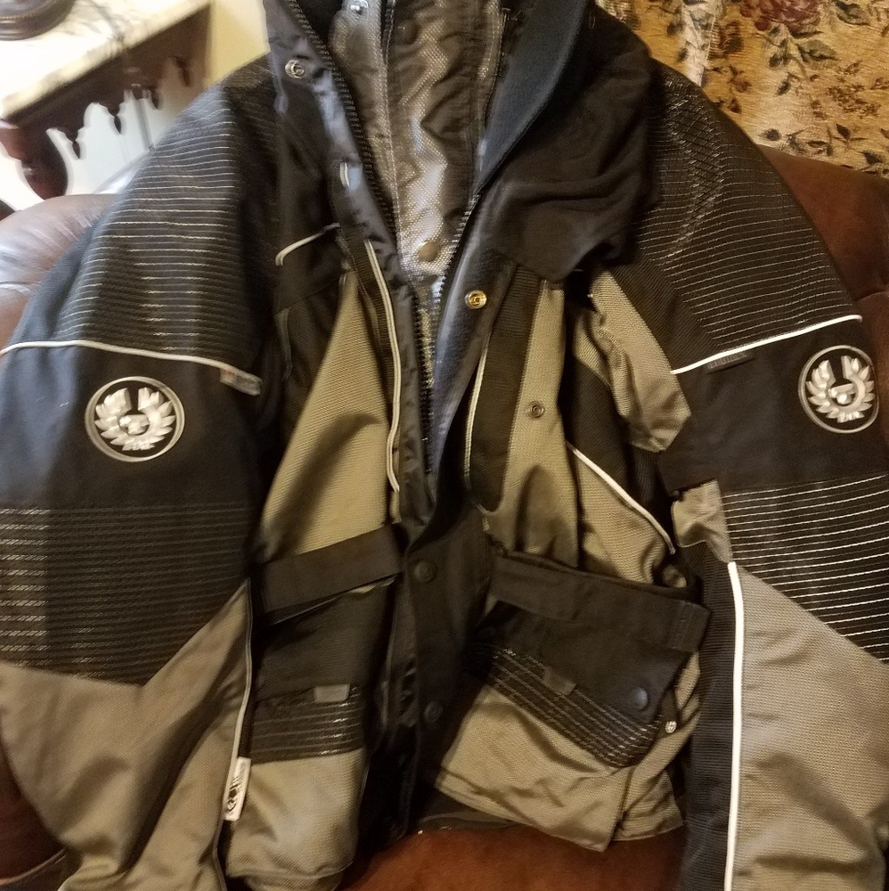 Belstaff motorcycle jacket (men's) gray XXL